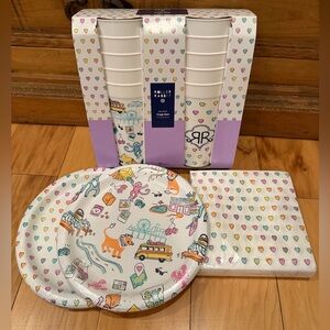 Roller Rabbit x Target Party Set 🩷💜💛🩵10 Cups, 20 Plates & 30 Napkins, NWT